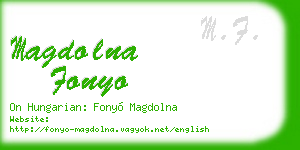 magdolna fonyo business card