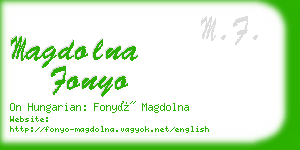 magdolna fonyo business card